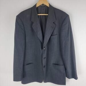 Valentino Blazer Jacket Wool Italy Gray Lined Two Buton Size 44R